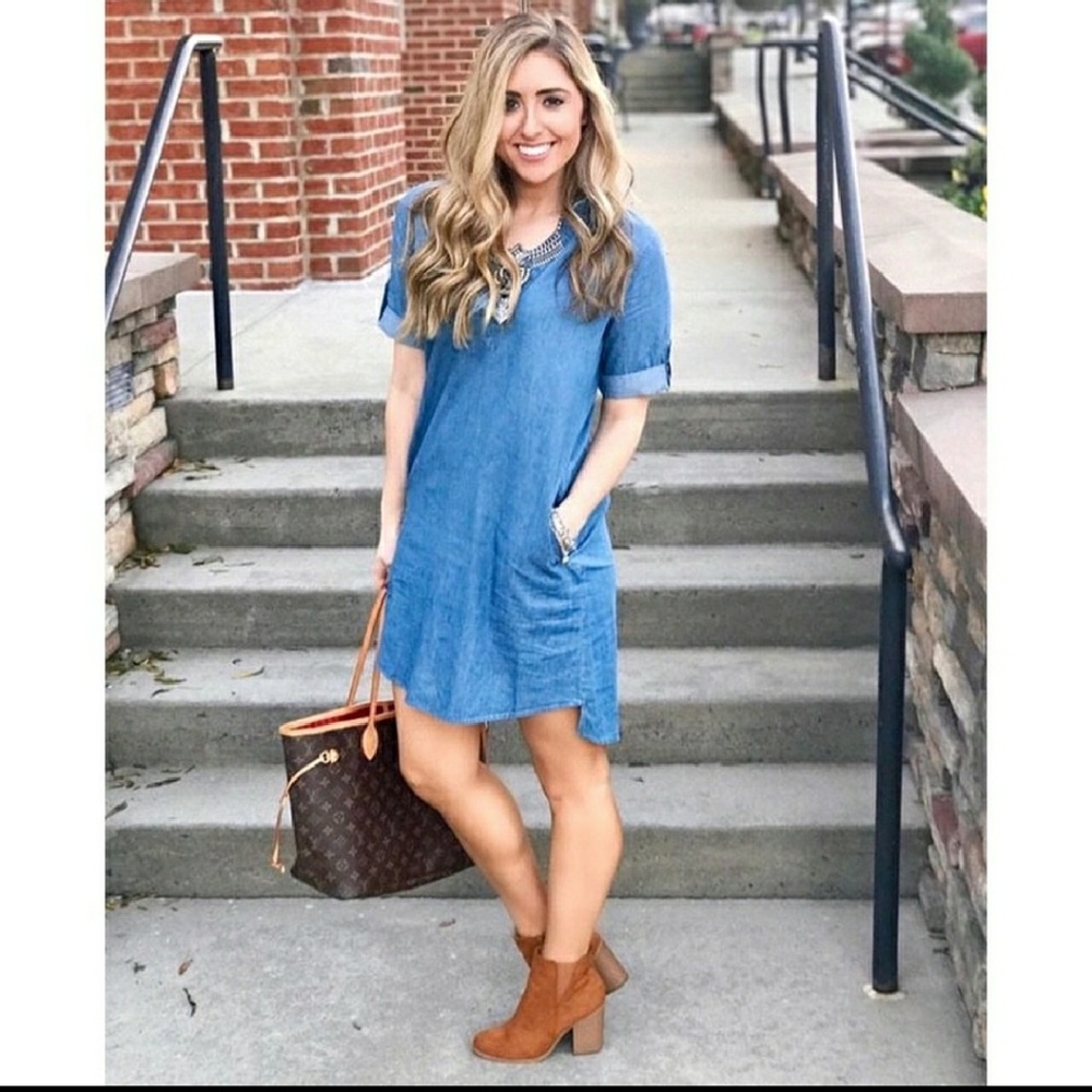 Allforcolor Everyday Denim Tunic Dress - Picture 2 of 8